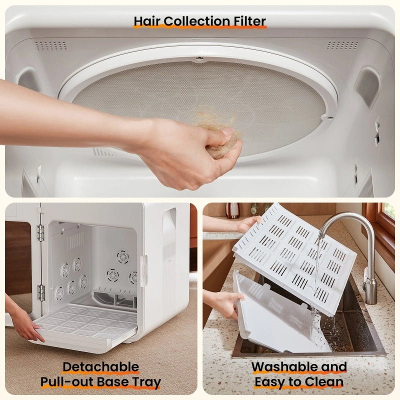 Jirpet F1 Professional Pet Dryer Cabinet for Small Dogs & Cats | Quiet Grooming Dryer